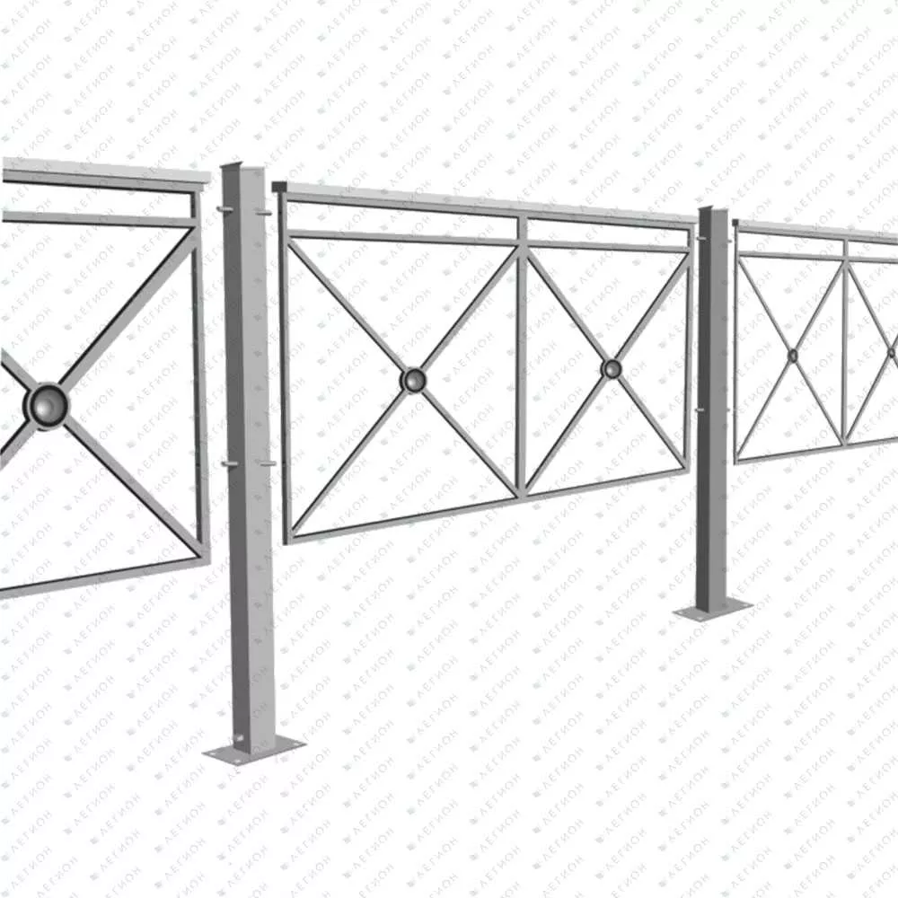 Пешеходное (перильное) ограждение ПО1 «Крест»